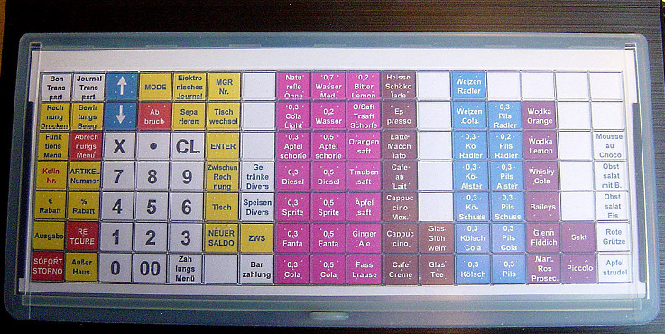 Beispiel beschriftete Tastatur Sharp ER-A421